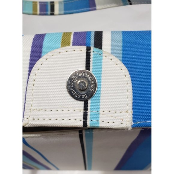 Summer Striped handbag with feet magnetic closure - Picture 4 of 7